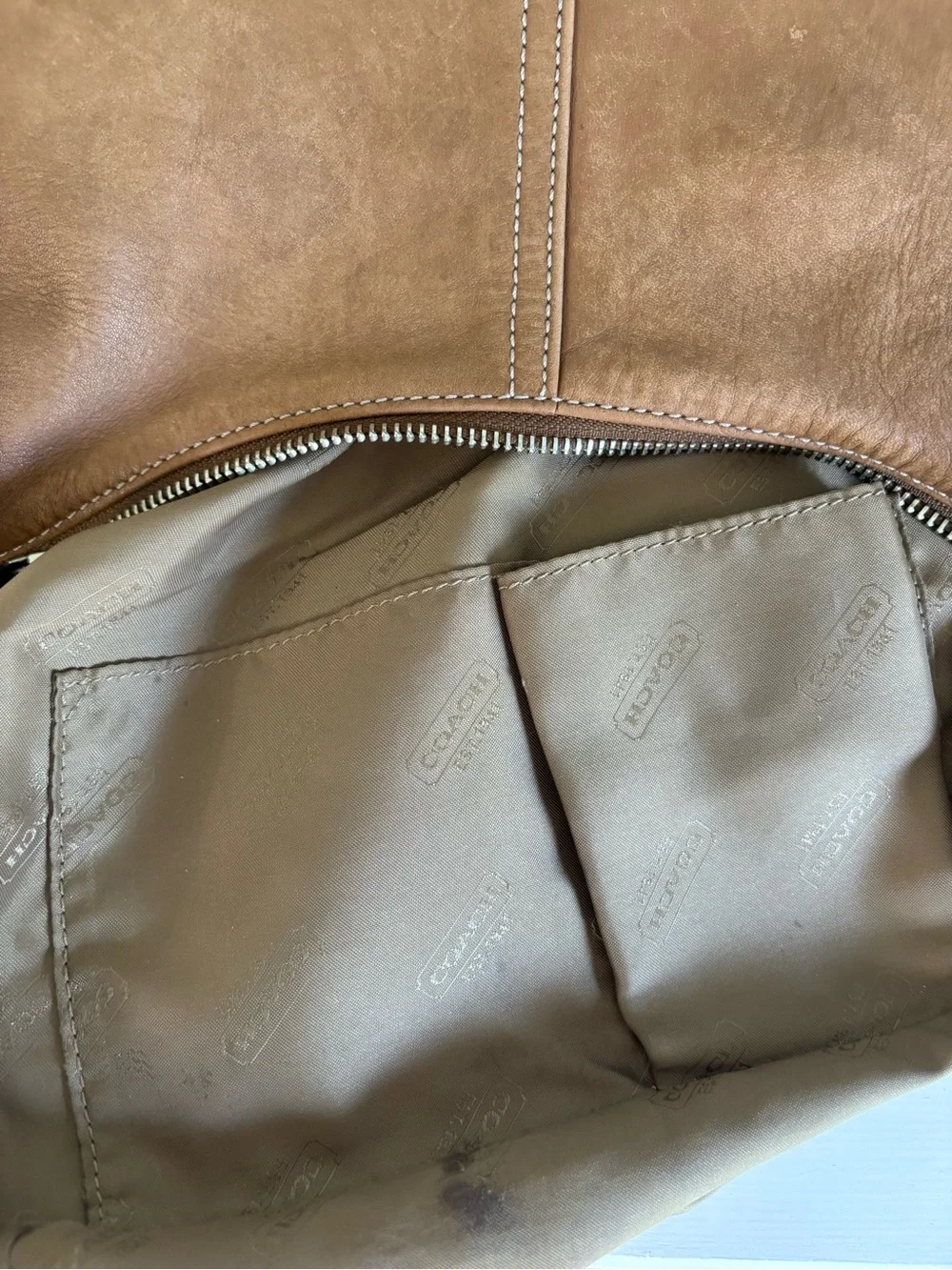 Vintage Coach Legacy 9566 Leather Hobo Bag Tan